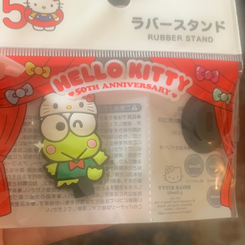 Hello Kitty 50th Anniversary Rubber Stand - Green and Red